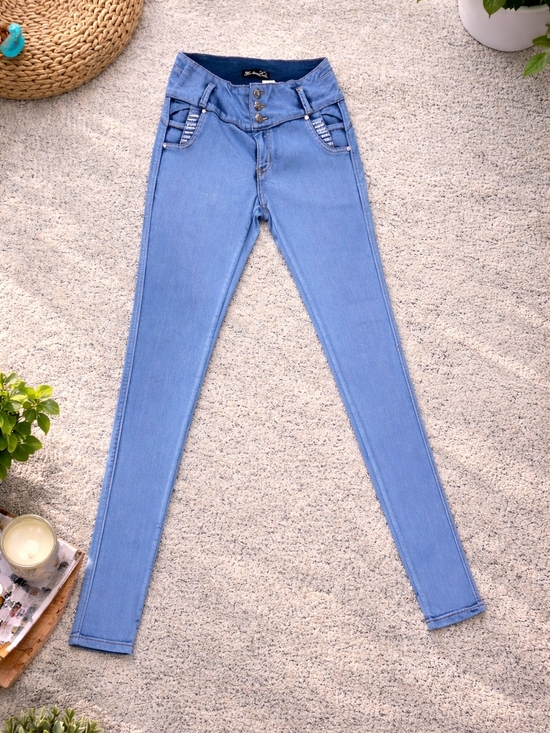 Fashion 2 Denim - Light Blue Women's Skinny Jeans with High-Rise Waist